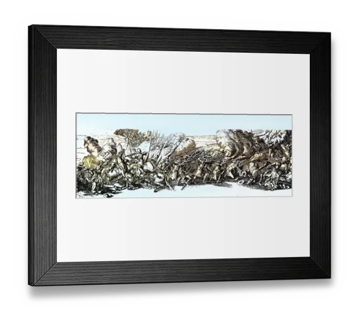 Framed Print : Battle Scene, Late 17th century