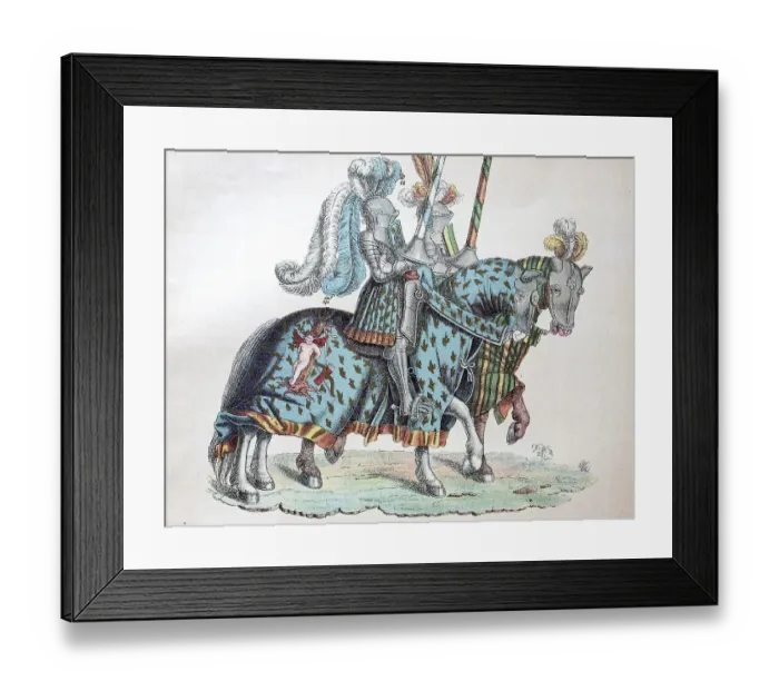 Framed Print : Knights on horseback marching to the tournament Framed Print : Knights on horseback marching to the tournament