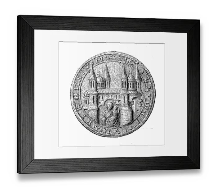 Framed Print : Medieval town seal from the 13th to 15th century Framed Print : Medieval town seal from the 13th to 15th century