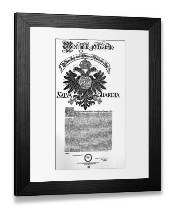 Framed Print : Imperial letter of protection for Nuremberg Framed Print : Imperial letter of protection for Nuremberg