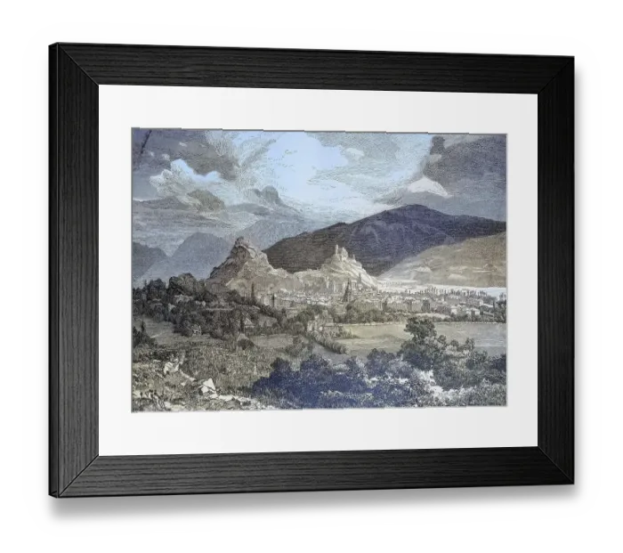 Framed Print : View of Sion, Sion, Switzerland