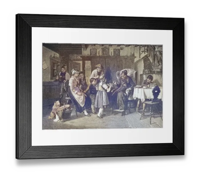 Framed Print : Grandmothers Birthday, Grandchildren Bring Gifts and Congratulate Framed Print : Grandmothers Birthday, Grandchildren Bring Gifts and Congratulate