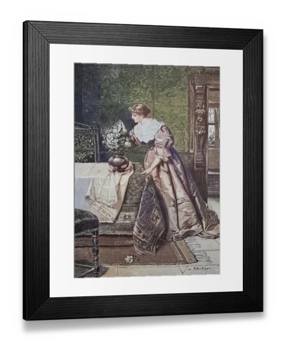 Framed Print : Large Bouquet of Flowers in the Living Room of a Noble Family