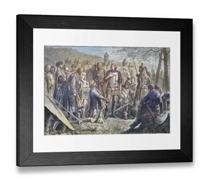 Framed Print : Rudolph of Habsburg receives the news of his election as German king