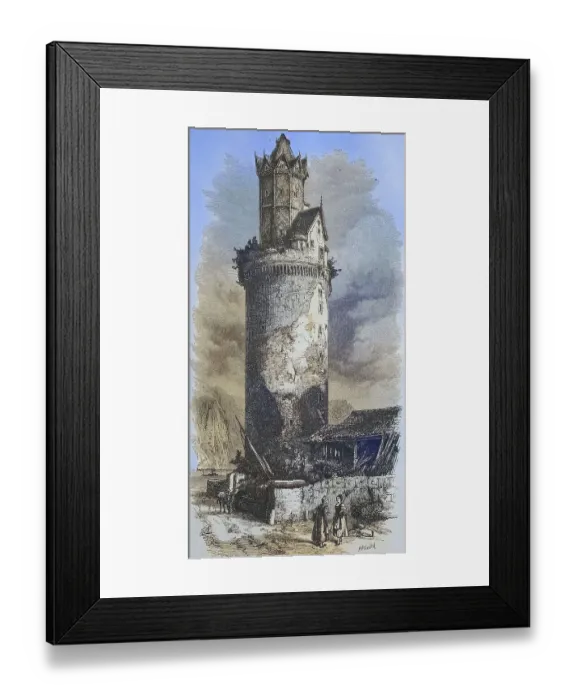 Framed Print : The Round Tower of Andernach in Germany is a large fortified defence tower