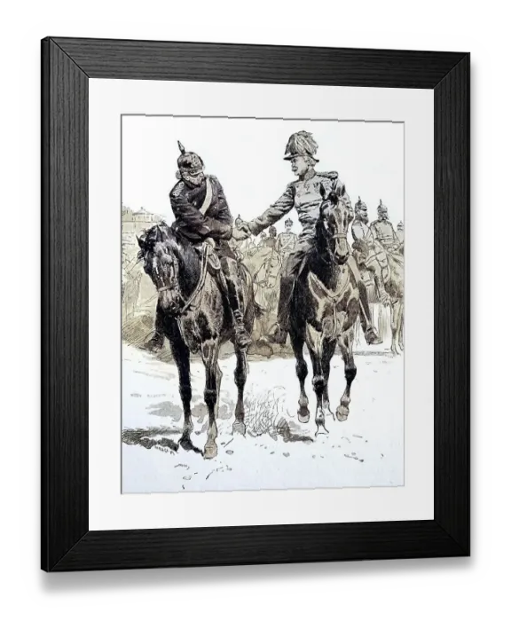 Framed Print : Count von Bismarck and General von Hartmann greet on parade at Longchamp Framed Print : Count von Bismarck and General von Hartmann greet on parade at Longchamp
