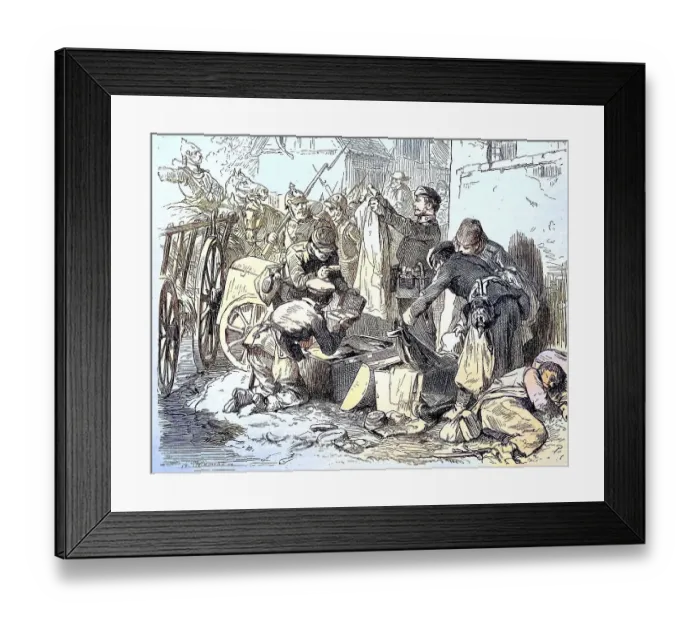Framed Print : German soldiers searching the luggage of French officers