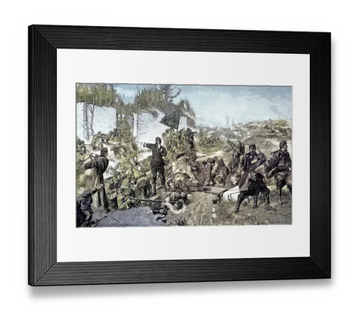 Framed Print : Battle of the Queen Olga Grenadier Regiment in the Park of Coeilly Framed Print : Battle of the Queen Olga Grenadier Regiment in the Park of Coeilly