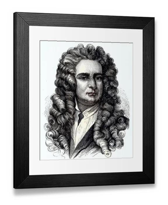 Framed Print : Sir Isaac Newton, 1642, 1726, was an English mathematician