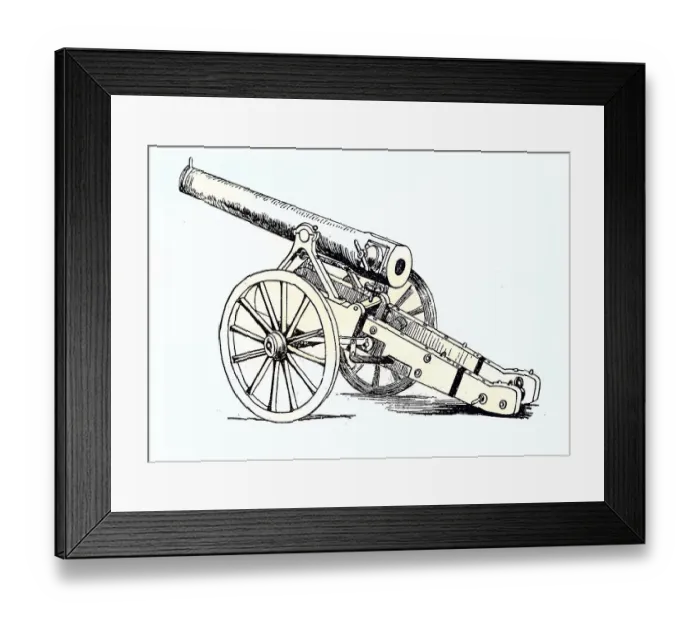 Framed Print : Siege artillery of Prussia, situation from the time of the Franco-Prussian War Framed Print : Siege artillery of Prussia, situation from the time of the Franco-Prussian War