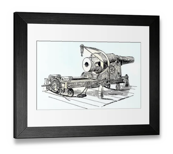 Framed Print : Monstrous cannon by Krupp for coastal defence