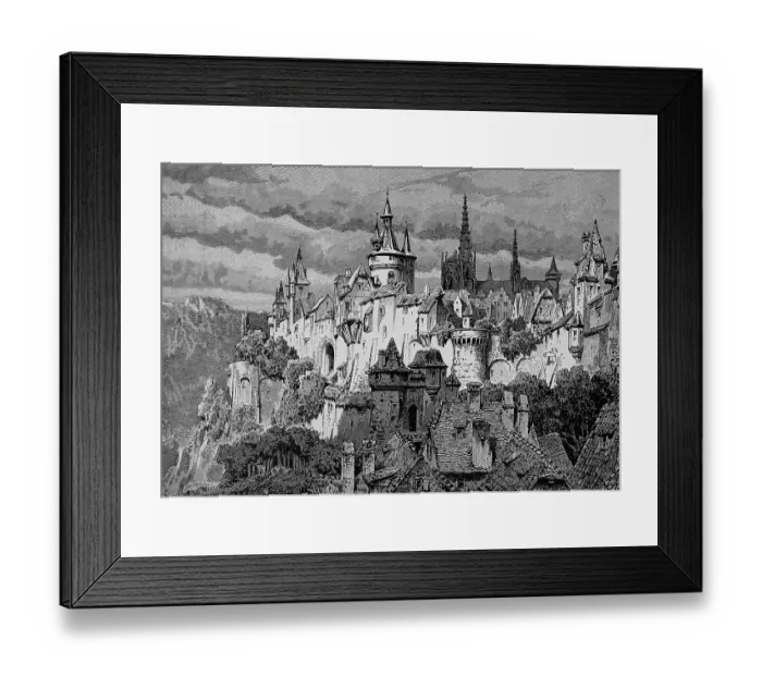 Framed Print : Typical city wall in a medieval town Framed Print : Typical city wall in a medieval town