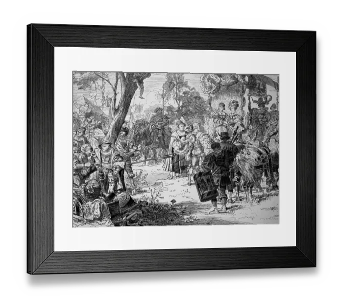 Framed Print : Noblemen at Summer Retreat and Picnic in the Middle Ages Framed Print : Noblemen at Summer Retreat and Picnic in the Middle Ages