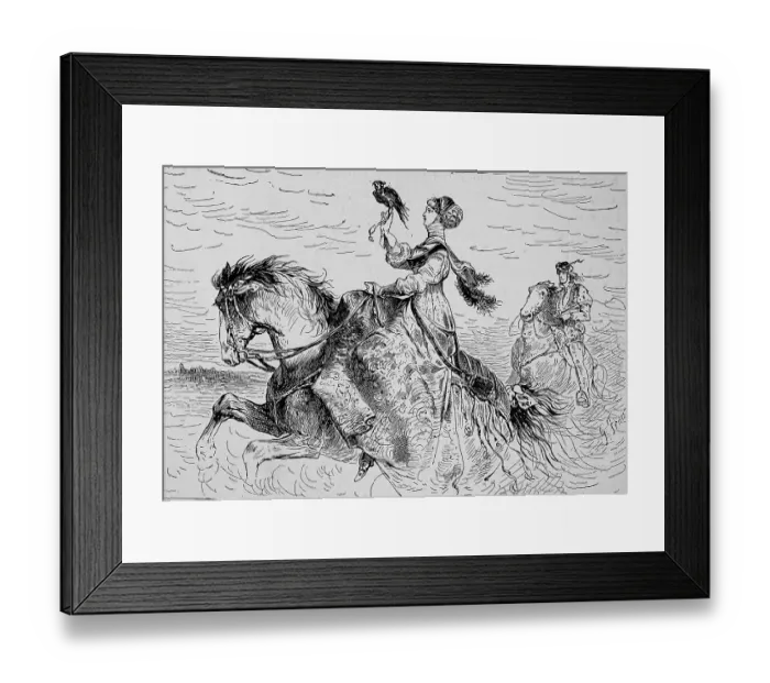 Framed Print : Noble Lady in Falconry in the Middle Ages Framed Print : Noble Lady in Falconry in the Middle Ages