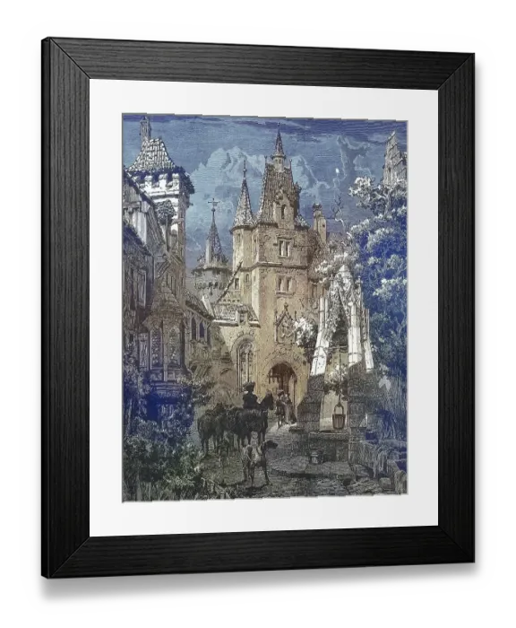 Framed Print : Medieval ideal of Hofburg Imperial Palace castle and the inner castle courtyard