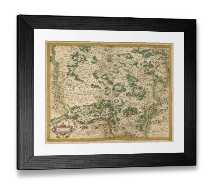 Framed Print : Atlas, map from 1623, centre, France