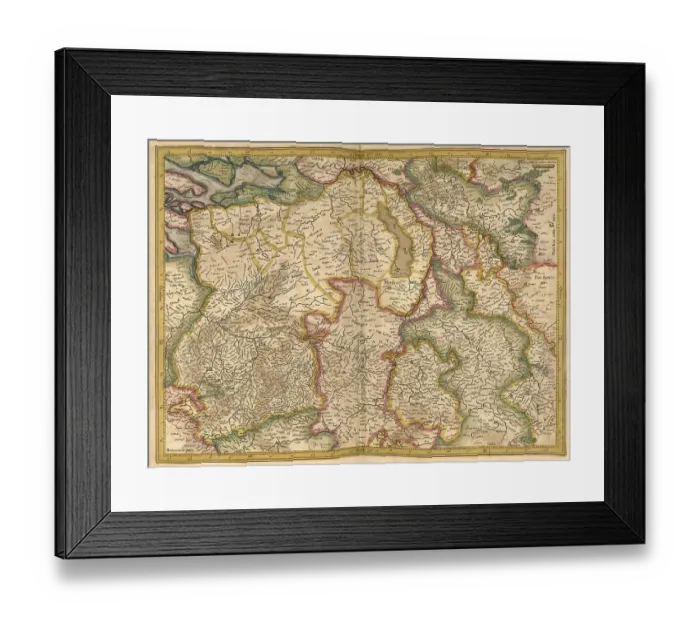 Framed Print : Atlas, map from 1623, Brabant, Belgium