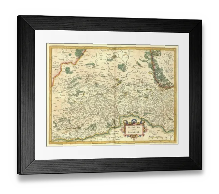 Framed Print : Atlas, map from 1623, Palatina and Bavariae