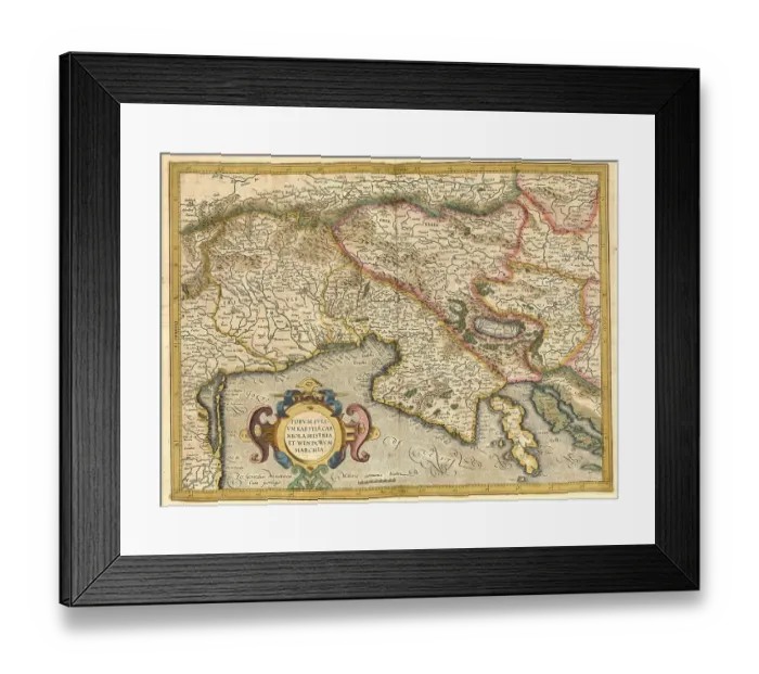 Framed Print : Atlas, map from 1623, Gulf of Trieste Framed Print : Atlas, map from 1623, Gulf of Trieste