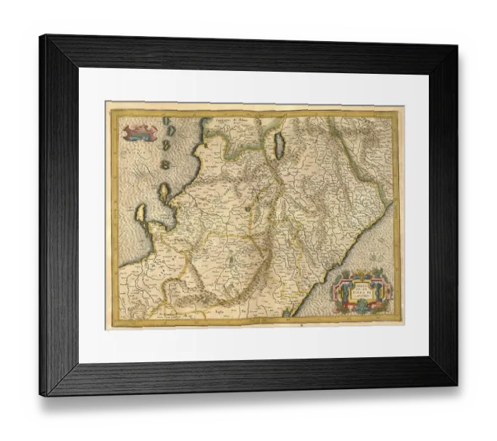 Framed Print : Atlas, map from 1623, Abruzzo, Italy