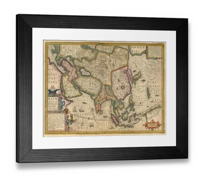 Framed Print : Atlas, map from 1623, Asia, digitally restored reproduction from an engraving by Gerhard Mercator Framed Print : Atlas, map from 1623, Asia, digitally restored reproduction from an engraving by Gerhard Mercator