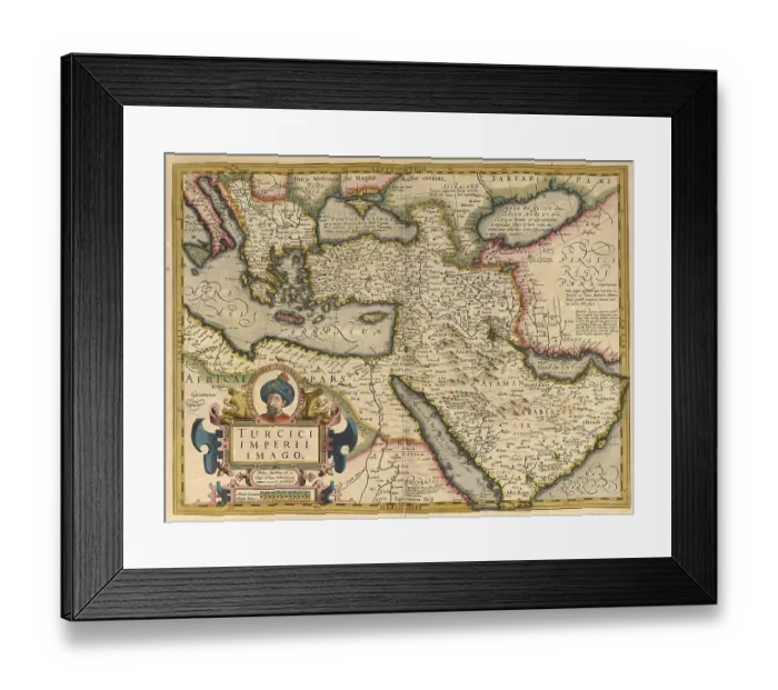 Framed Print : Atlas, map from 1623, Turcici, Turkey Framed Print : Atlas, map from 1623, Turcici, Turkey