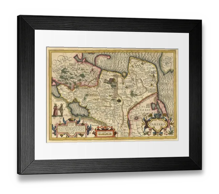 Framed Print : Atlas, map from 1623, Tartaria Framed Print : Atlas, map from 1623, Tartaria