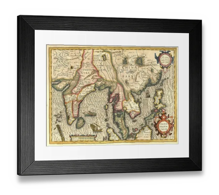Framed Print : Atlas, map from 1623, Bay of Bengal Framed Print : Atlas, map from 1623, Bay of Bengal