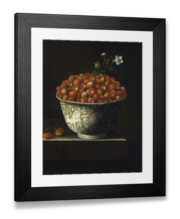 Framed Print : Strawberries in a Chinese Porcelain Bowl