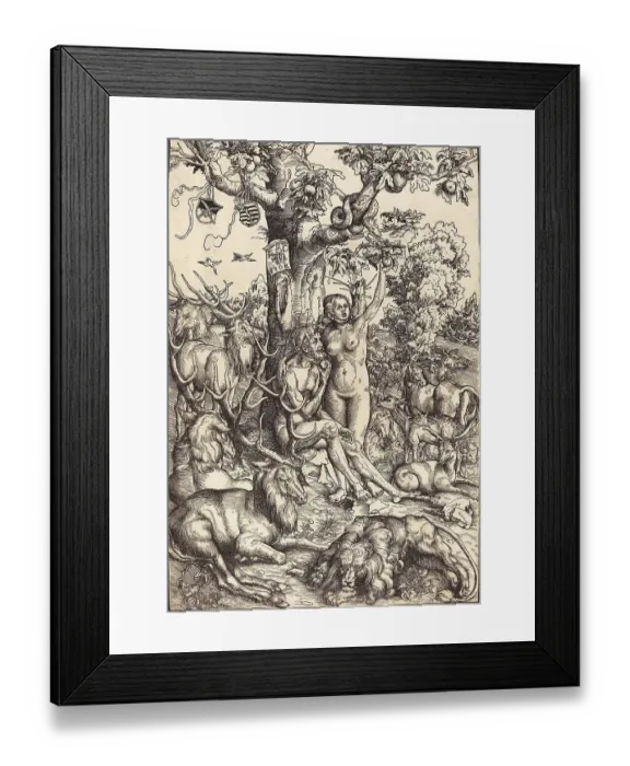 Framed Print : Adam and Eve in Paradise, painting by Lucas Cranach the Elder Framed Print : Adam and Eve in Paradise, painting by Lucas Cranach the Elder