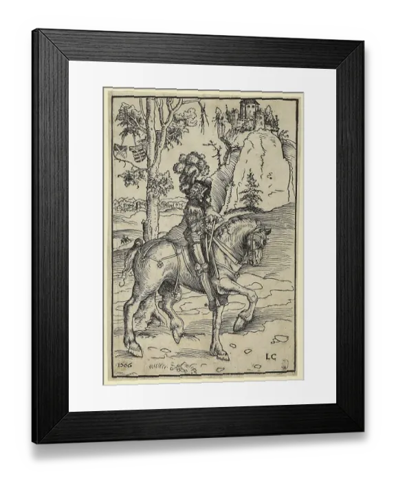 Framed Print : Knight on horseback riding to the right Framed Print : Knight on horseback riding to the right