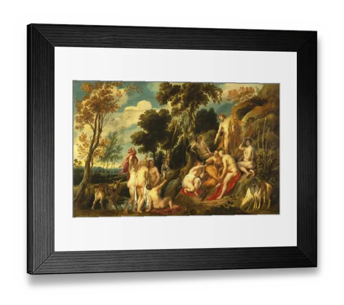 Framed Print : Nymphs cutting off the beard of Pan Framed Print : Nymphs cutting off the beard of Pan