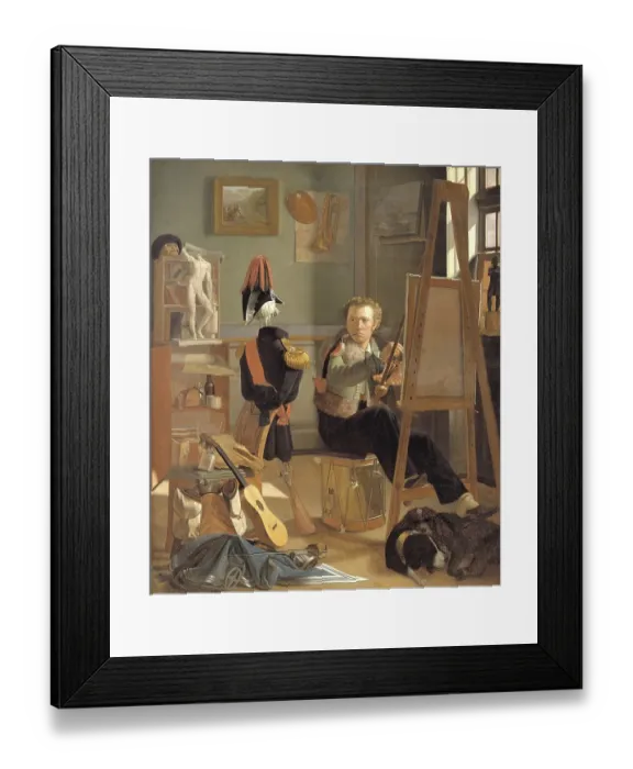 Framed Print : The battle painter Juergen Sonne (1801-1890) in his studio