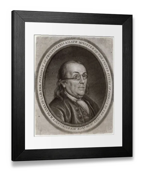 Framed Print : Benjamin Franklin (17 January 1706-17 April 1790) was an American printer Framed Print : Benjamin Franklin (17 January 1706-17 April 1790) was an American printer