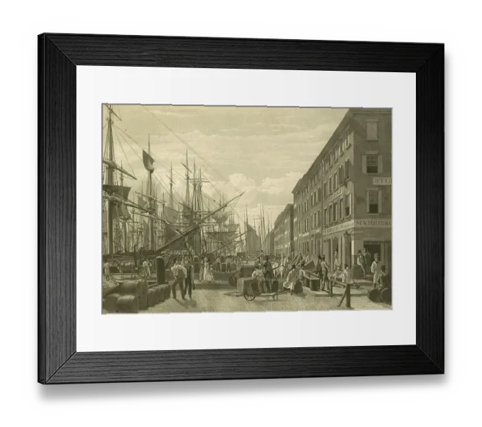 Framed Print : South Street from Maiden Lane, New York