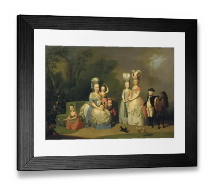 Framed Print : Portrait of Carolina Wilhelmina of Orange (1743-1787) with her children