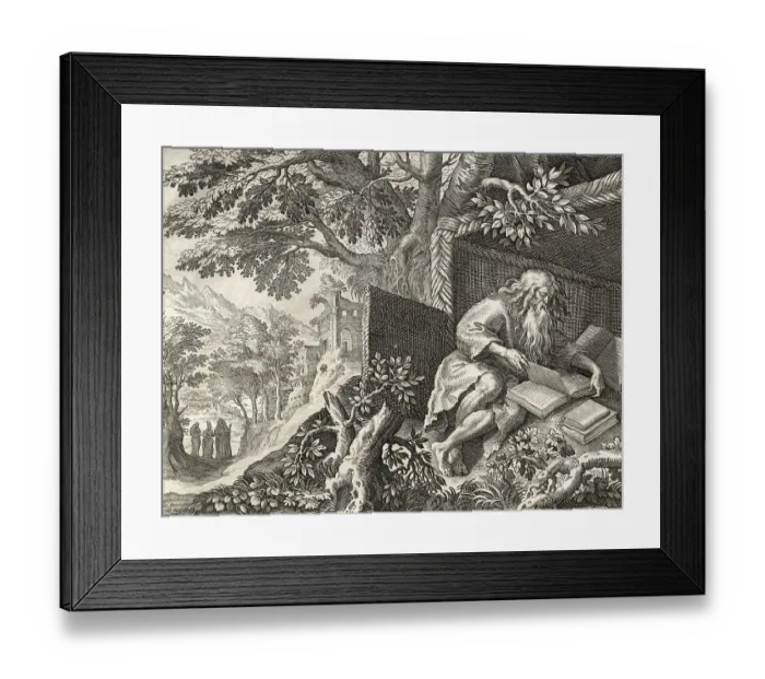 Framed Print : The Hermit Arsenius, from Sylvae Sacrae by Rafael Sadeler (c) Framed Print : The Hermit Arsenius, from Sylvae Sacrae by Rafael Sadeler (c)