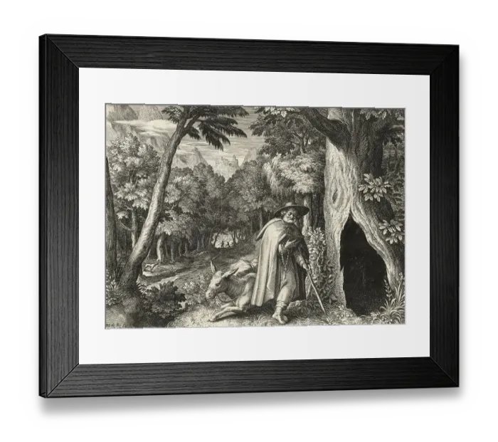 Framed Print : The Hermit Geroldus, from Sylvae Sacrae by Rafael Sadeler (c)