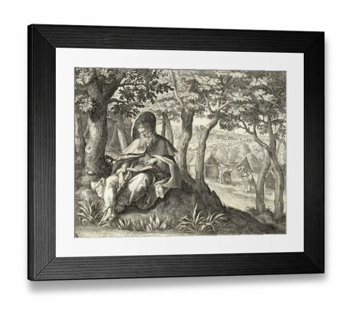 Framed Print : The Hermit Disibodus, from Sylvae Sacrae by Rafael Sadeler (c)