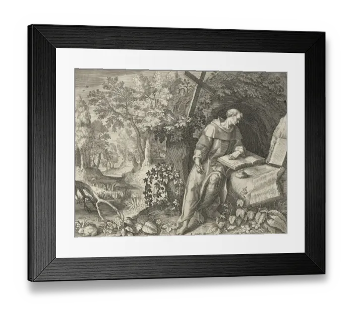 Framed Print : The Hermit Marcus, from Sylvae Sacrae by Rafael Sadeler (c) Framed Print : The Hermit Marcus, from Sylvae Sacrae by Rafael Sadeler (c)
