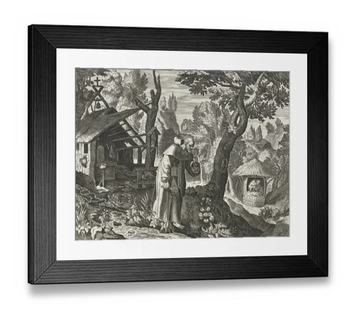 Framed Print : The Hermit Helanus, from Sylvae Sacrae by Rafael Sadeler (c)