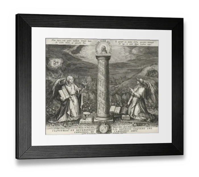Framed Print : Title page for the series Trophaeum Vitae Solitariae Framed Print : Title page for the series Trophaeum Vitae Solitariae