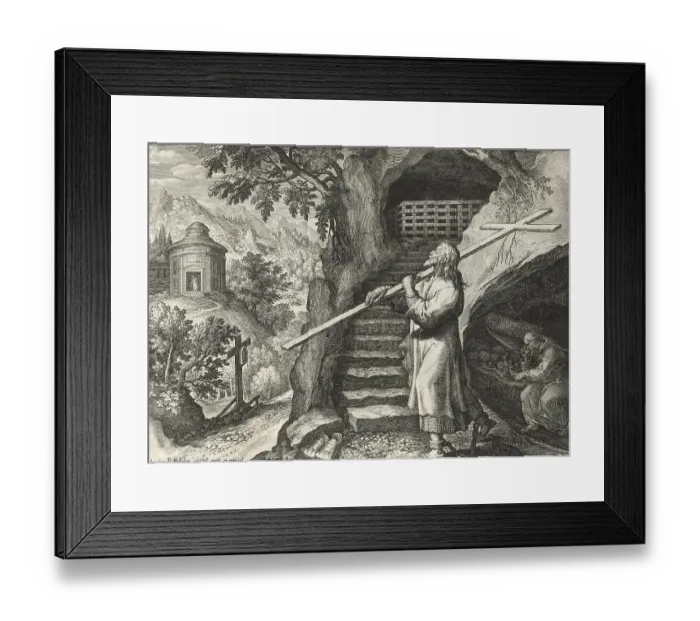 Framed Print : The Hermit Theodorus, from Sylvae Sacrae by Rafael Sadeler (c)