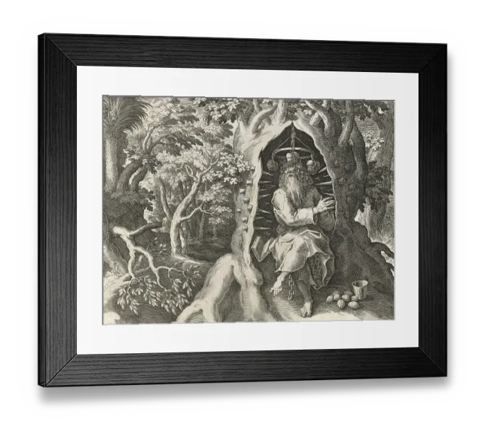 Framed Print : The Hermit Zoeradus, from Sylvae Sacrae by Rafael Sadeler (c) Framed Print : The Hermit Zoeradus, from Sylvae Sacrae by Rafael Sadeler (c)