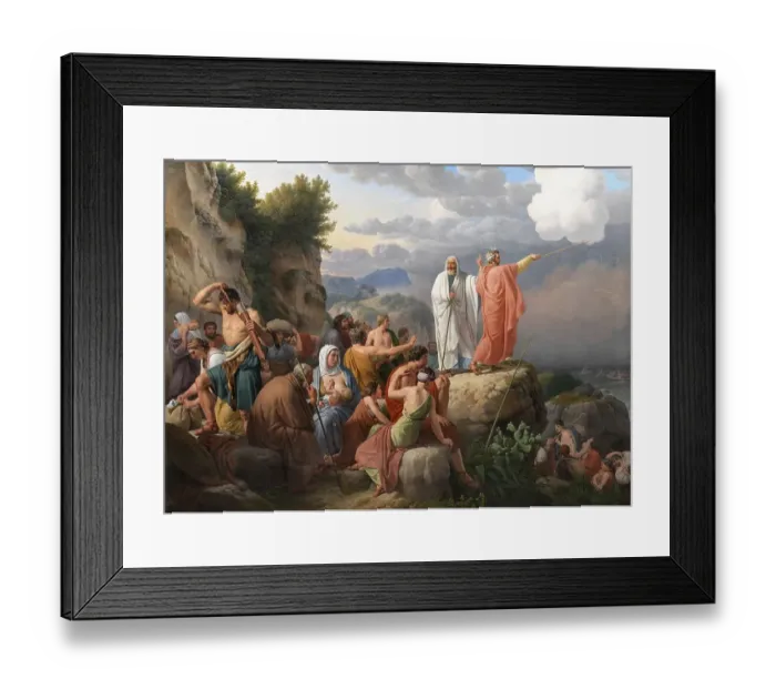 Framed Print : Moses, Moses makes the Red Sea recede and Pharaoh's army is flooded
