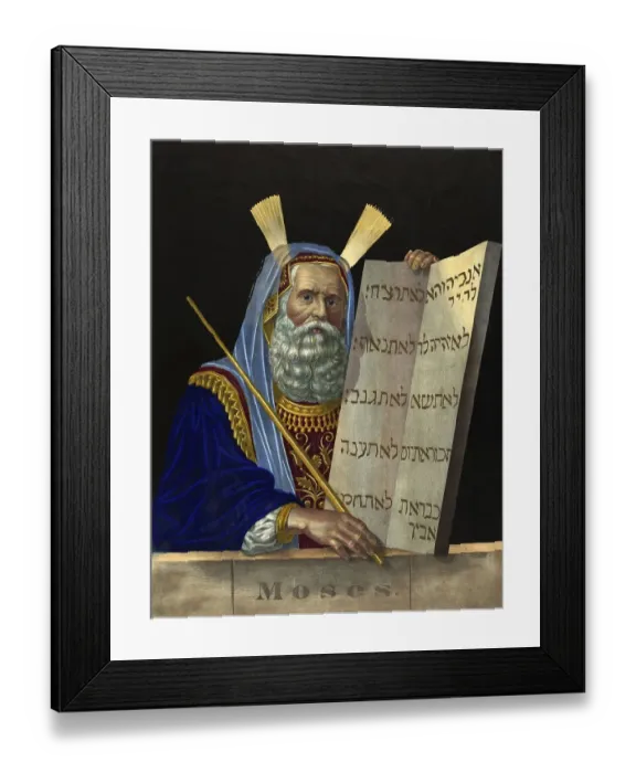 Framed Print : History of the Prophet Moses, Moses bust portrait