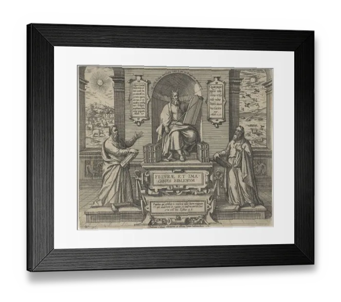 Framed Print : History of the Prophet Moses, Moses with the Law accompanied by two prophets