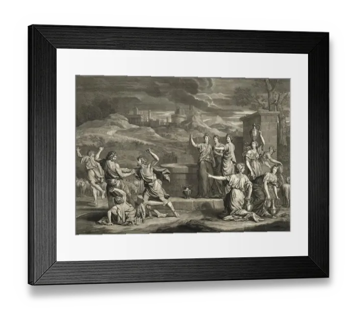 Framed Print : Story of the Prophet Moses, Moses Defending the Daughters of Jetro