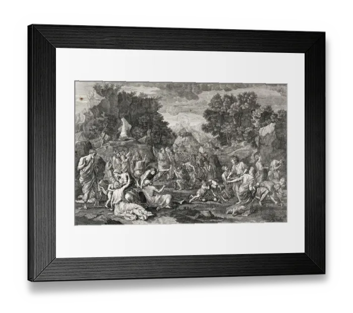 Framed Print : Story of the Prophet Moses, Moses People Receive Manna from Heaven in the Desert