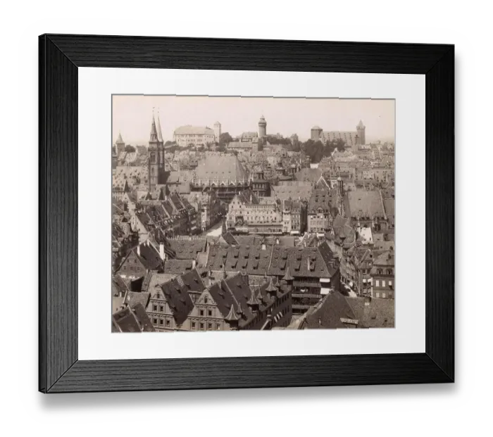Framed Print : View of the city of Nuremberg in 1890